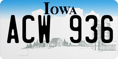 IA license plate ACW936