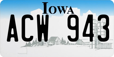 IA license plate ACW943