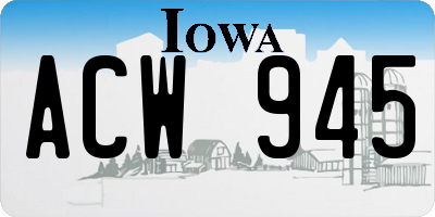 IA license plate ACW945