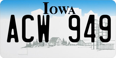 IA license plate ACW949