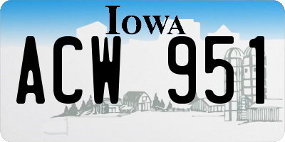 IA license plate ACW951