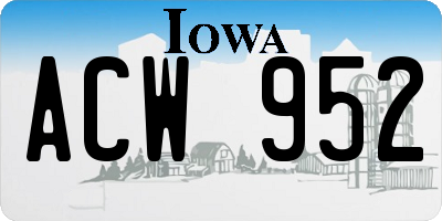 IA license plate ACW952