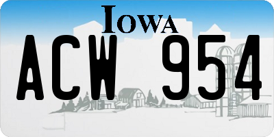 IA license plate ACW954