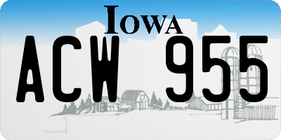 IA license plate ACW955