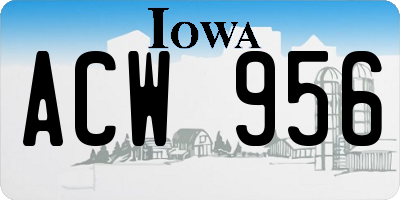 IA license plate ACW956