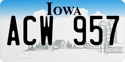 IA license plate ACW957