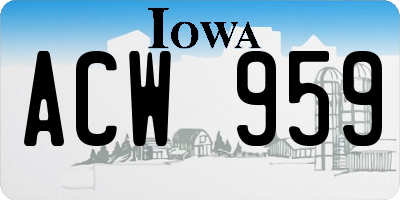 IA license plate ACW959