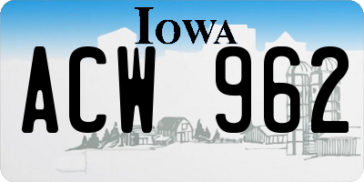 IA license plate ACW962