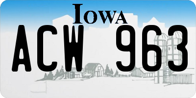 IA license plate ACW963