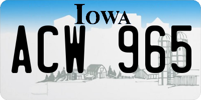 IA license plate ACW965