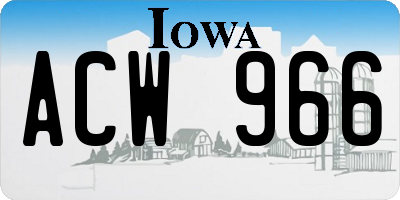 IA license plate ACW966