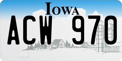 IA license plate ACW970