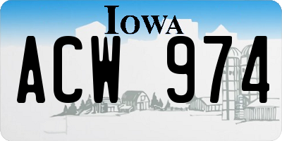 IA license plate ACW974