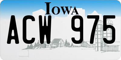 IA license plate ACW975