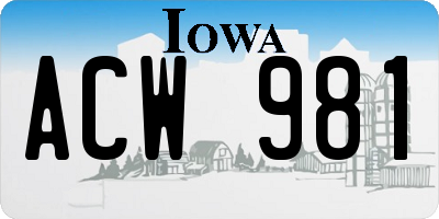 IA license plate ACW981