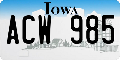 IA license plate ACW985