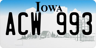IA license plate ACW993