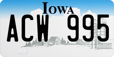 IA license plate ACW995