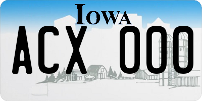 IA license plate ACX000