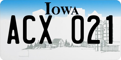 IA license plate ACX021