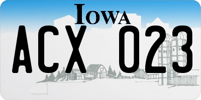 IA license plate ACX023