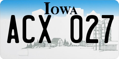IA license plate ACX027