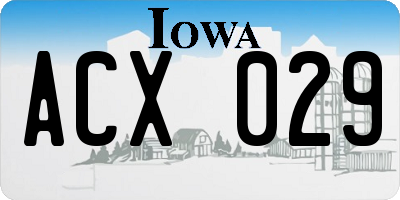 IA license plate ACX029