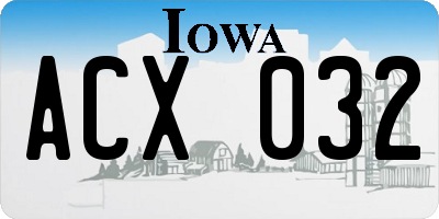 IA license plate ACX032