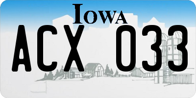 IA license plate ACX033