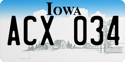 IA license plate ACX034