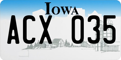 IA license plate ACX035