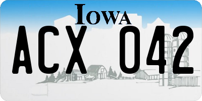 IA license plate ACX042