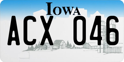 IA license plate ACX046