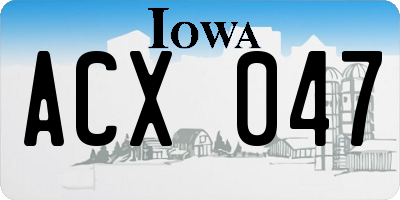 IA license plate ACX047