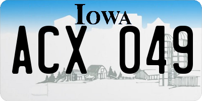 IA license plate ACX049