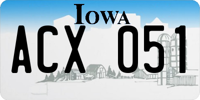 IA license plate ACX051