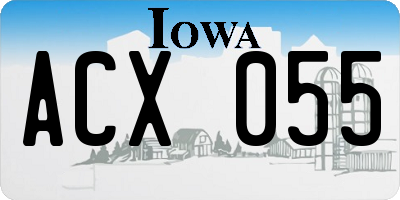 IA license plate ACX055