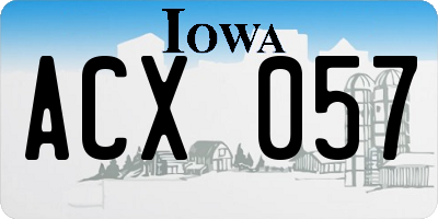 IA license plate ACX057