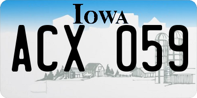 IA license plate ACX059