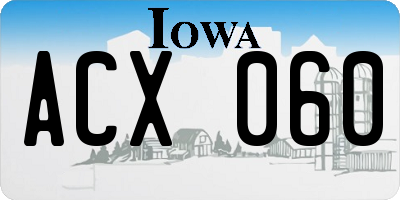 IA license plate ACX060