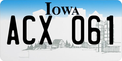 IA license plate ACX061