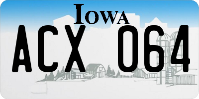 IA license plate ACX064