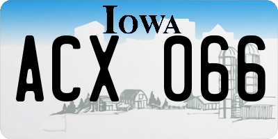 IA license plate ACX066