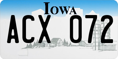 IA license plate ACX072