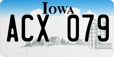 IA license plate ACX079