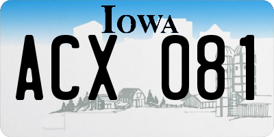 IA license plate ACX081