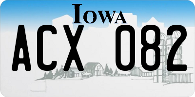 IA license plate ACX082