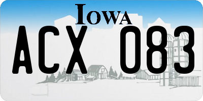 IA license plate ACX083
