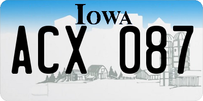 IA license plate ACX087
