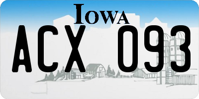 IA license plate ACX093
